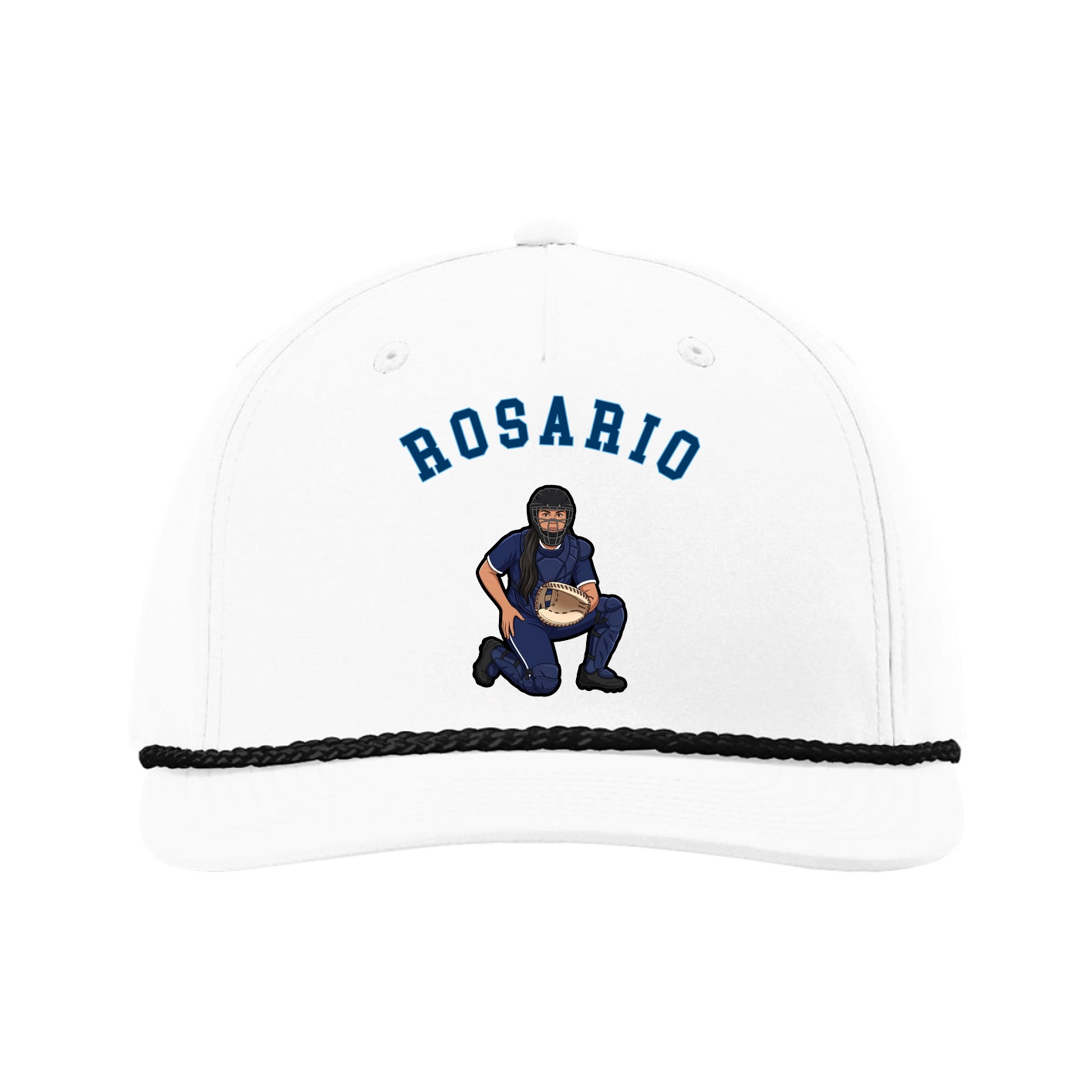 Five-Panel Classic Rope Cap — Shirsey Arch in White