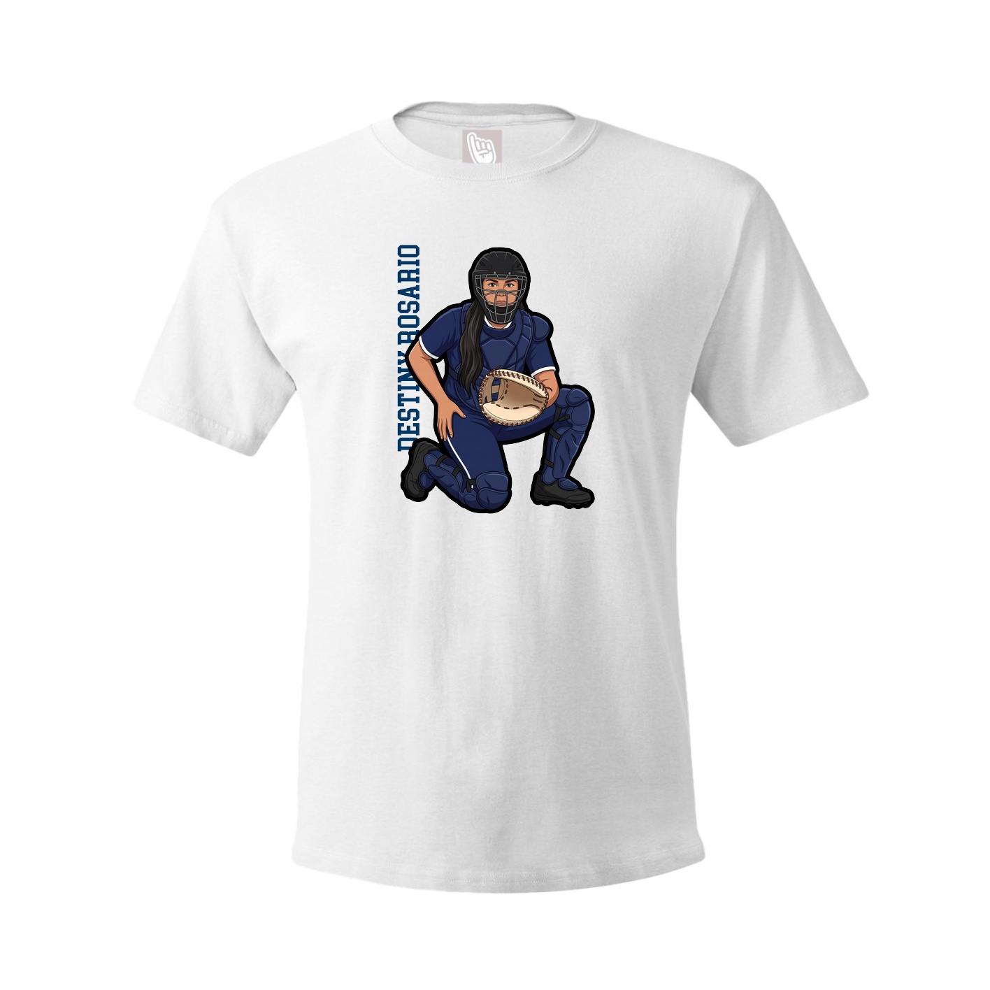 Tee — Name Vertical in White