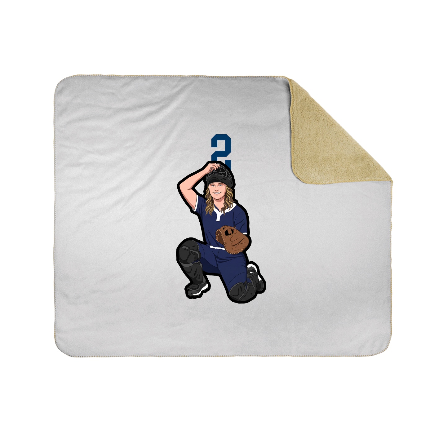 Throw Blanket — Number Top in White