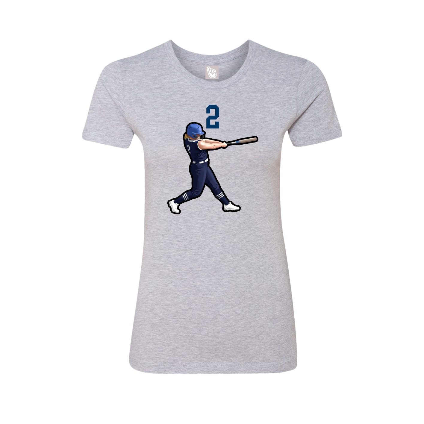 Fitted Women's Tee — Number Top in Grey