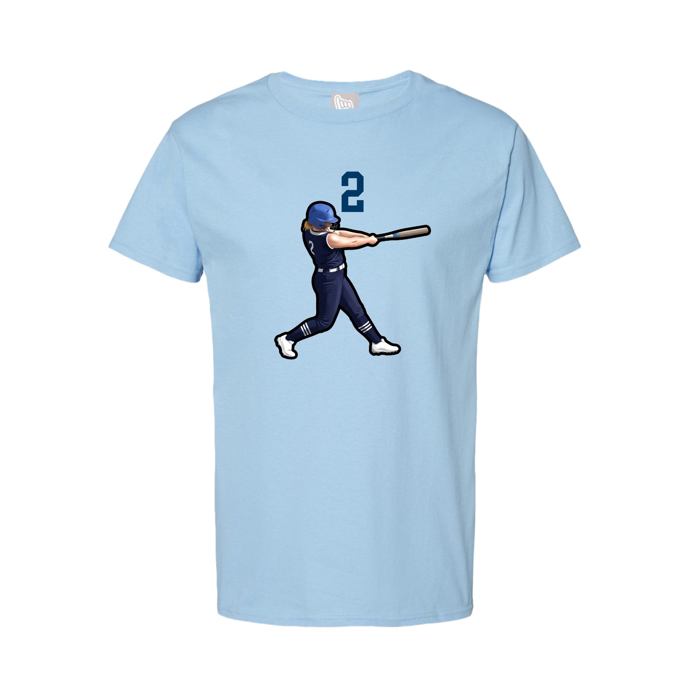 Youth Tee — Number Top in Light Blue