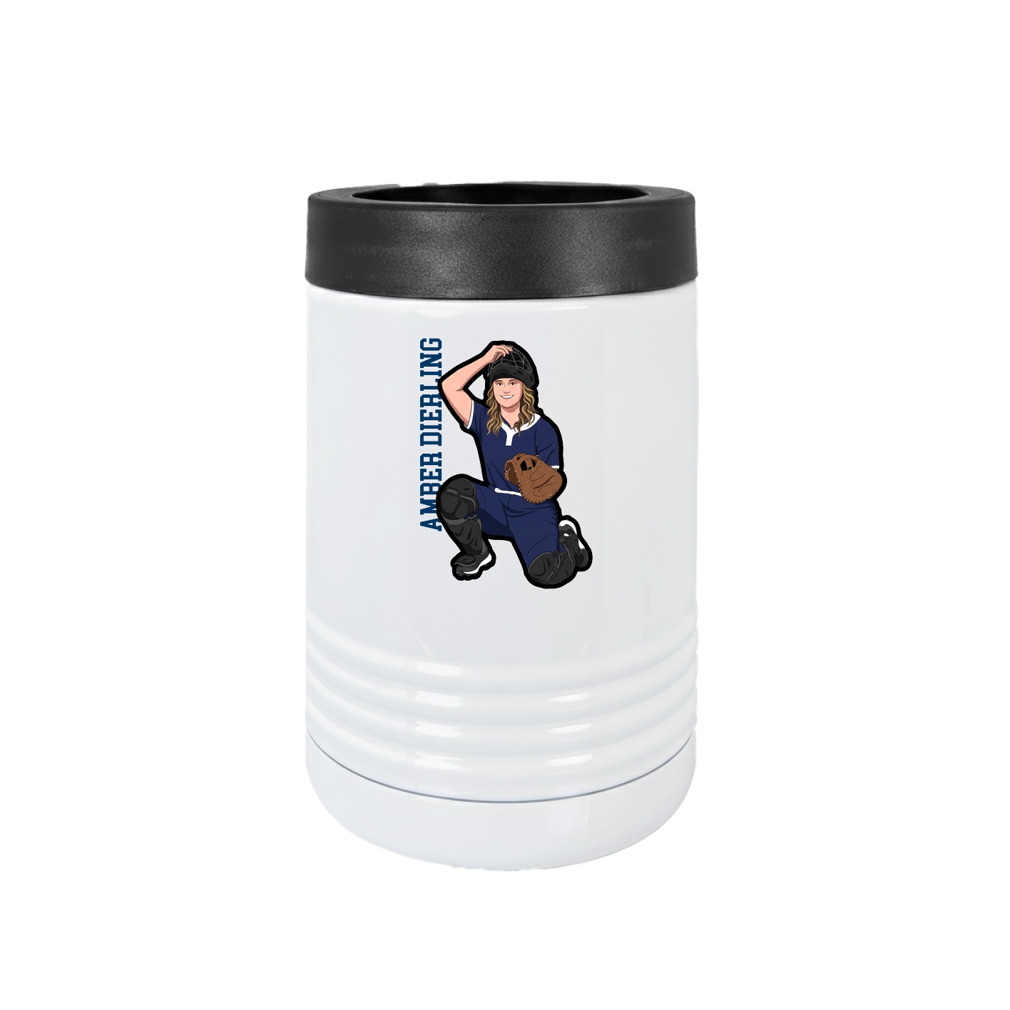 Beverage Holder — Name Vertical in White