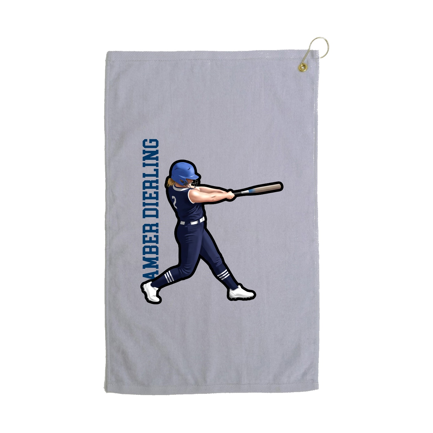 Golf Towel — Name Vertical in Grey