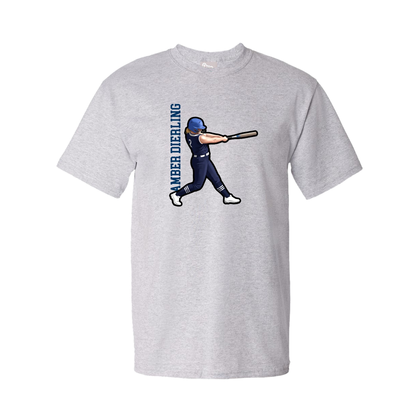 Tee — Name Vertical in Grey