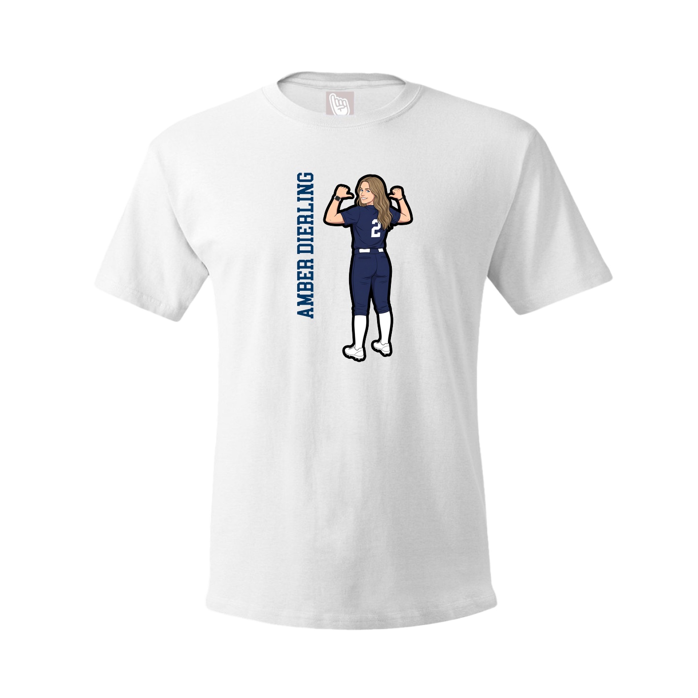 Youth Tee — Name Vertical in White