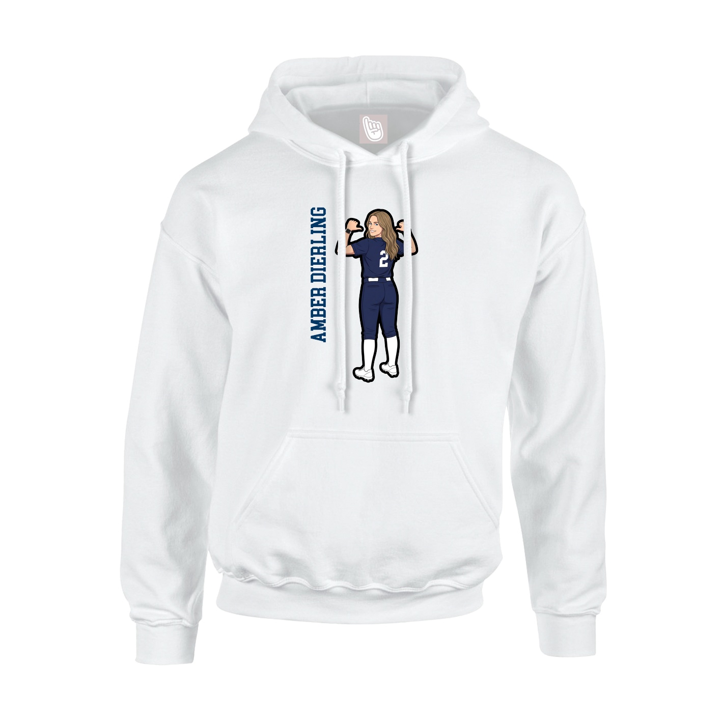 Youth Hoodie — Name Vertical in White