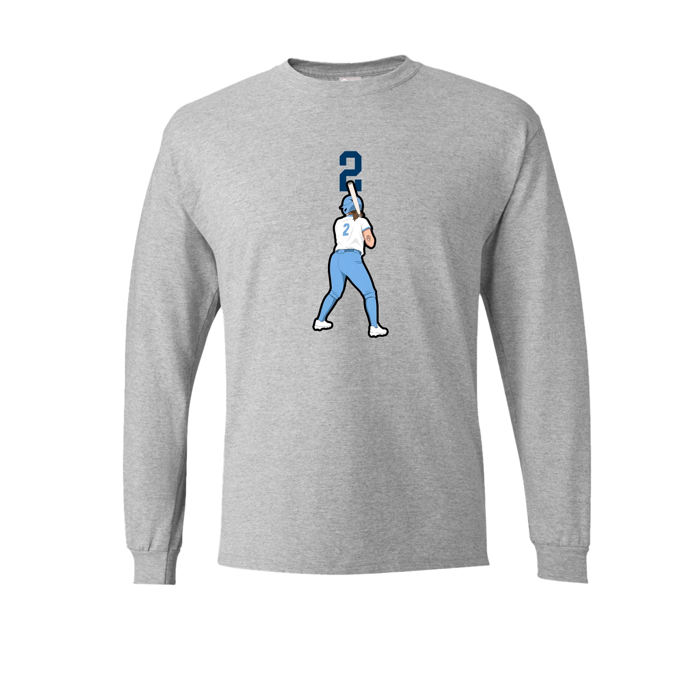 Long Sleeve Tee — Number Top in Grey