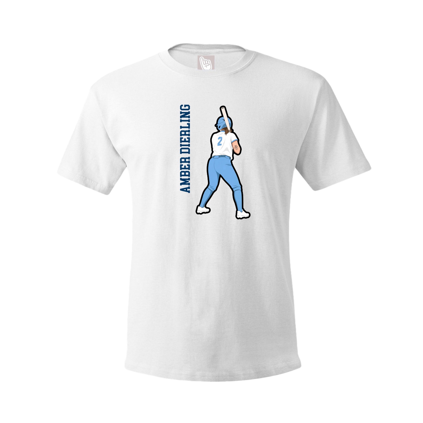 Tee — Name Vertical in White