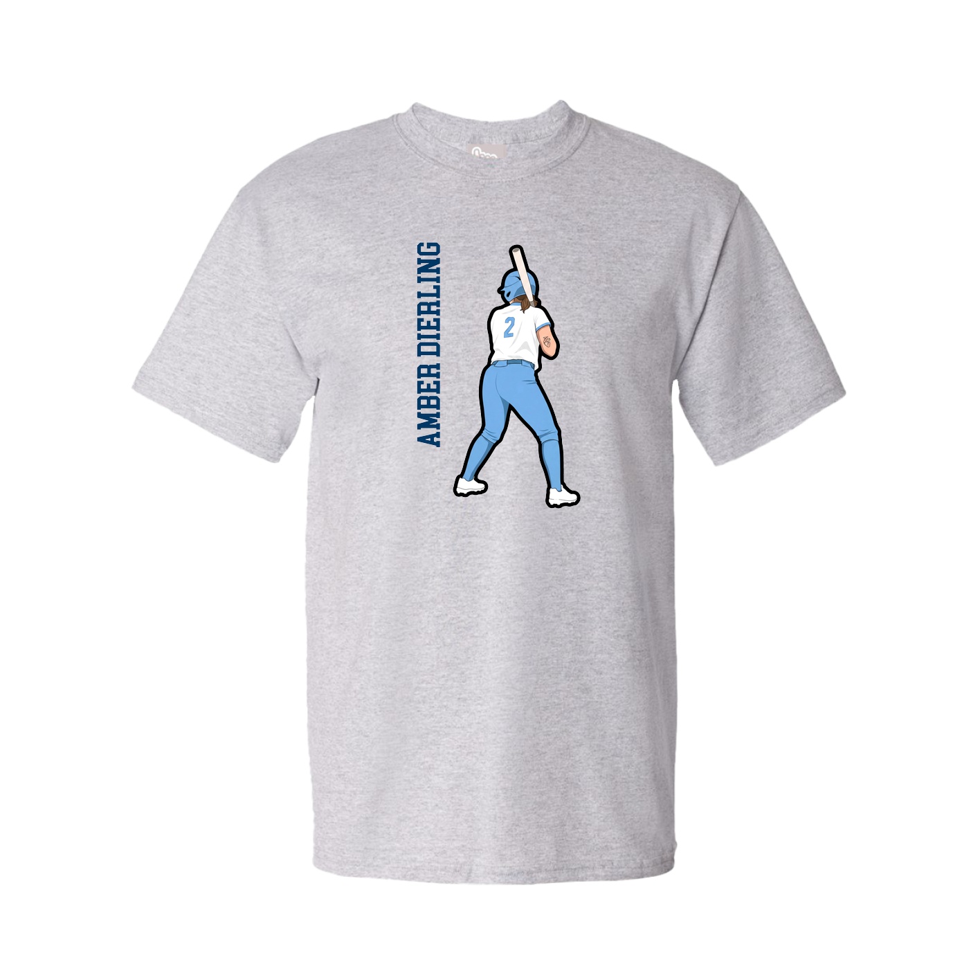 Youth Tee — Name Vertical in Grey