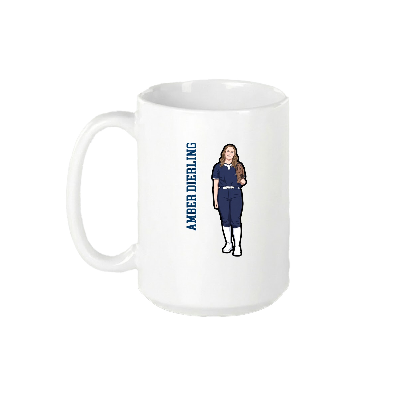 15oz Coffee Mug — Name Vertical in White
