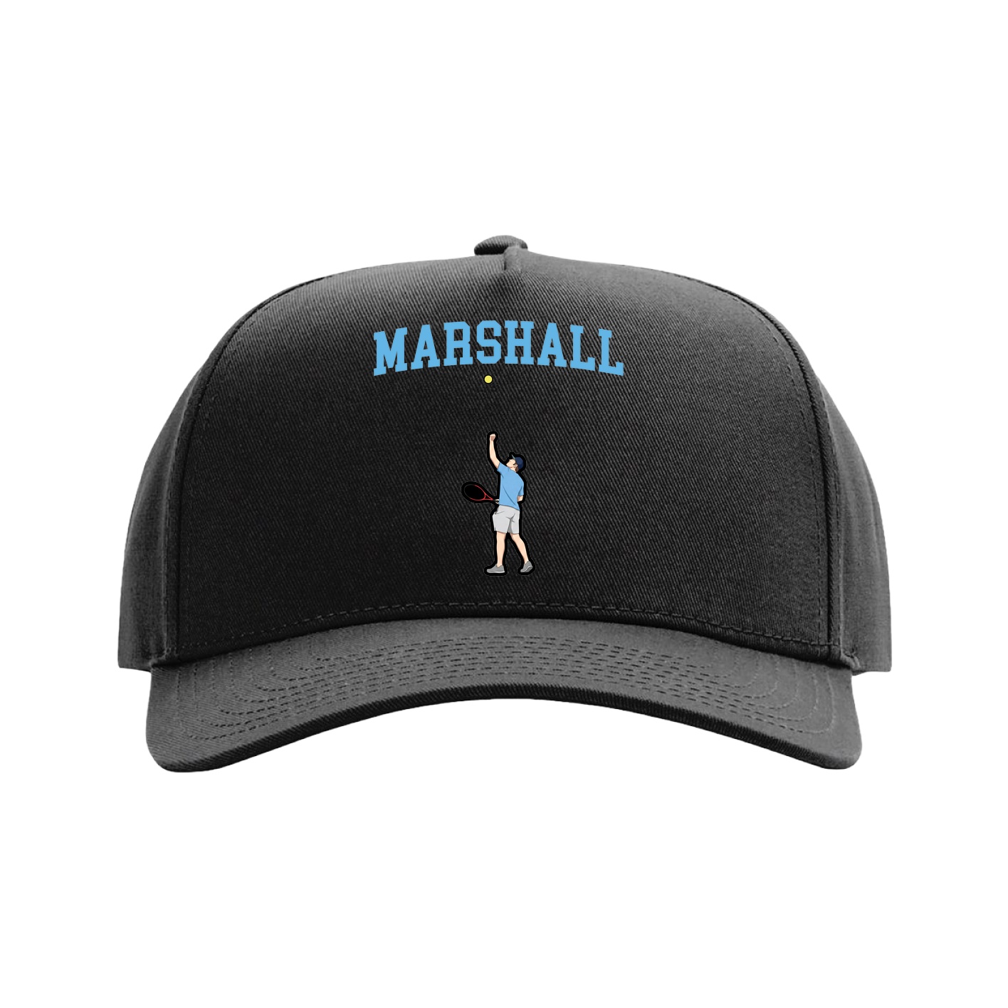 Full Fabric Five-Panel Champ Cap — Shirsey in Black