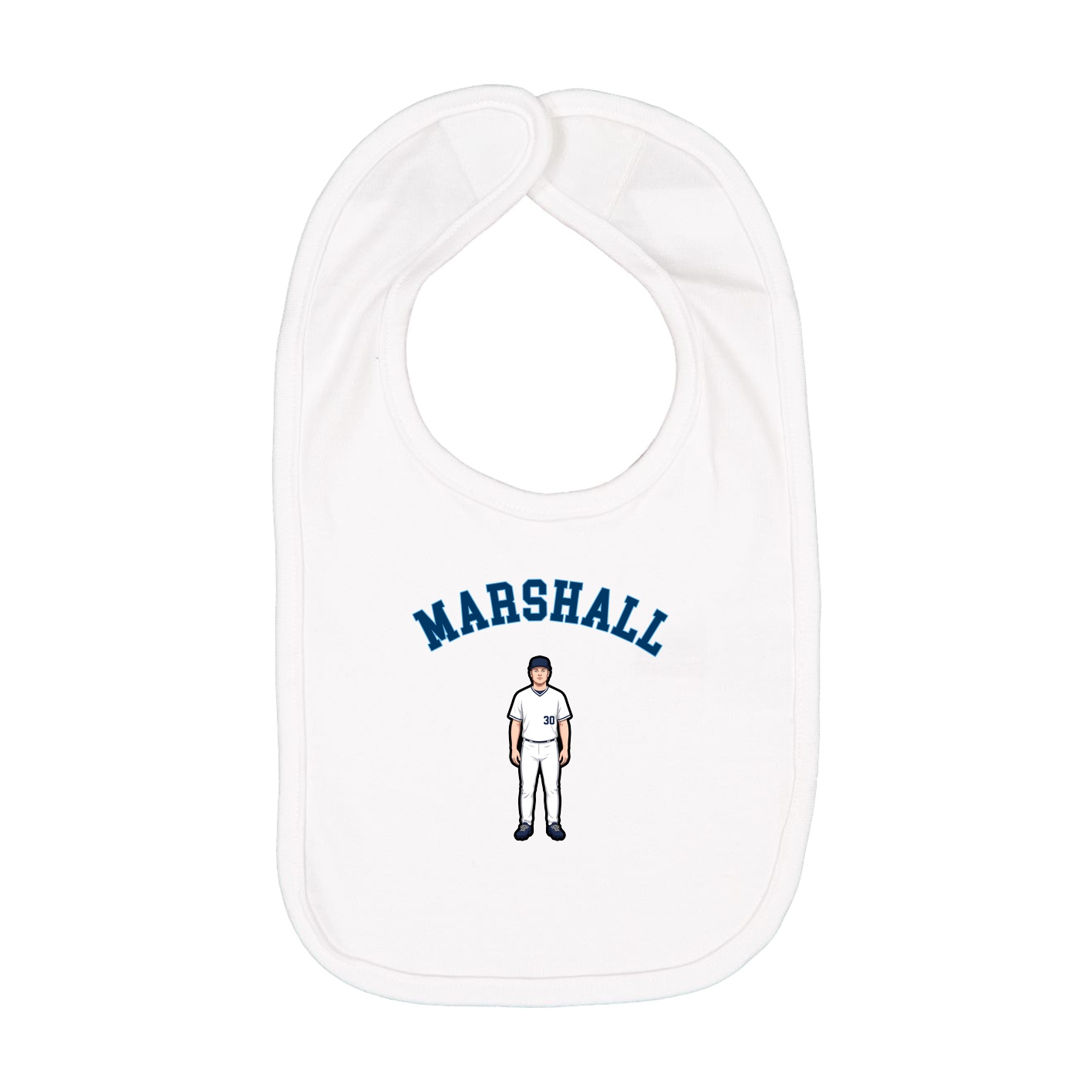 Infant Bib — Shirsey Arch in White