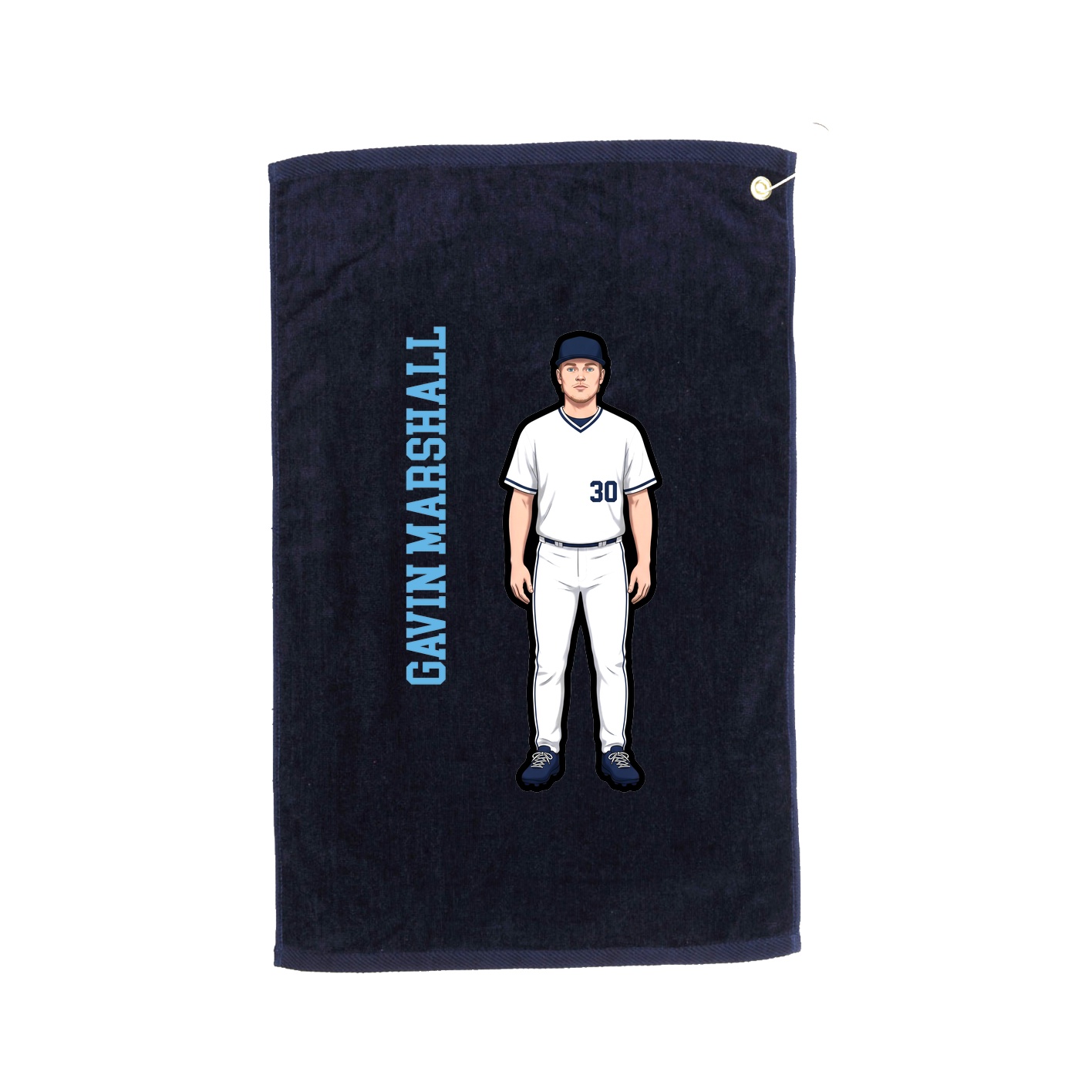 Golf Towel — Name Vertical in Navy