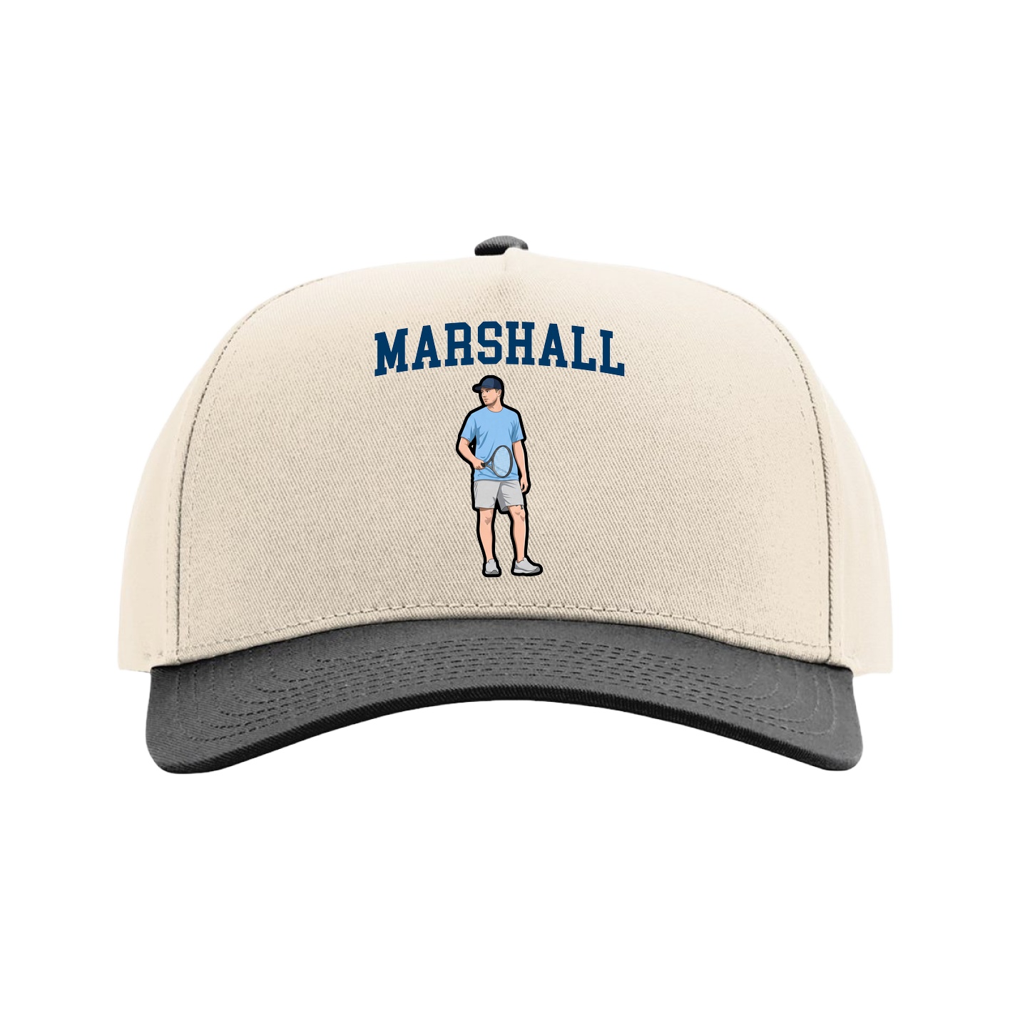 Full Fabric Five-Panel Champ Cap — Shirsey in Cream/Black