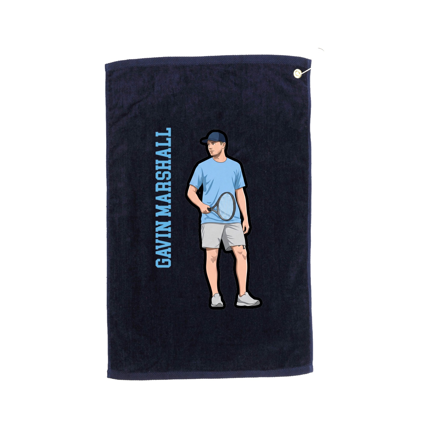 Golf Towel — Name Vertical in Navy