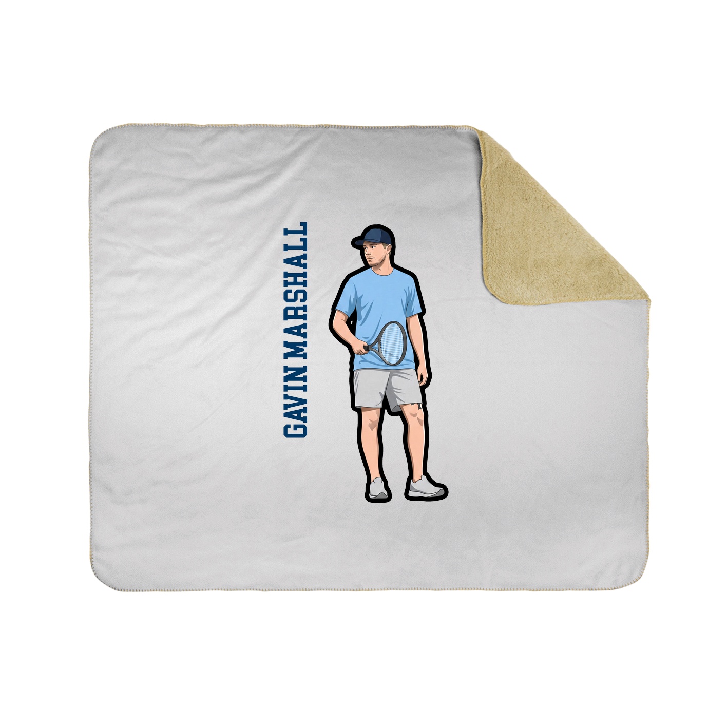 Throw Blanket — Name Vertical in White