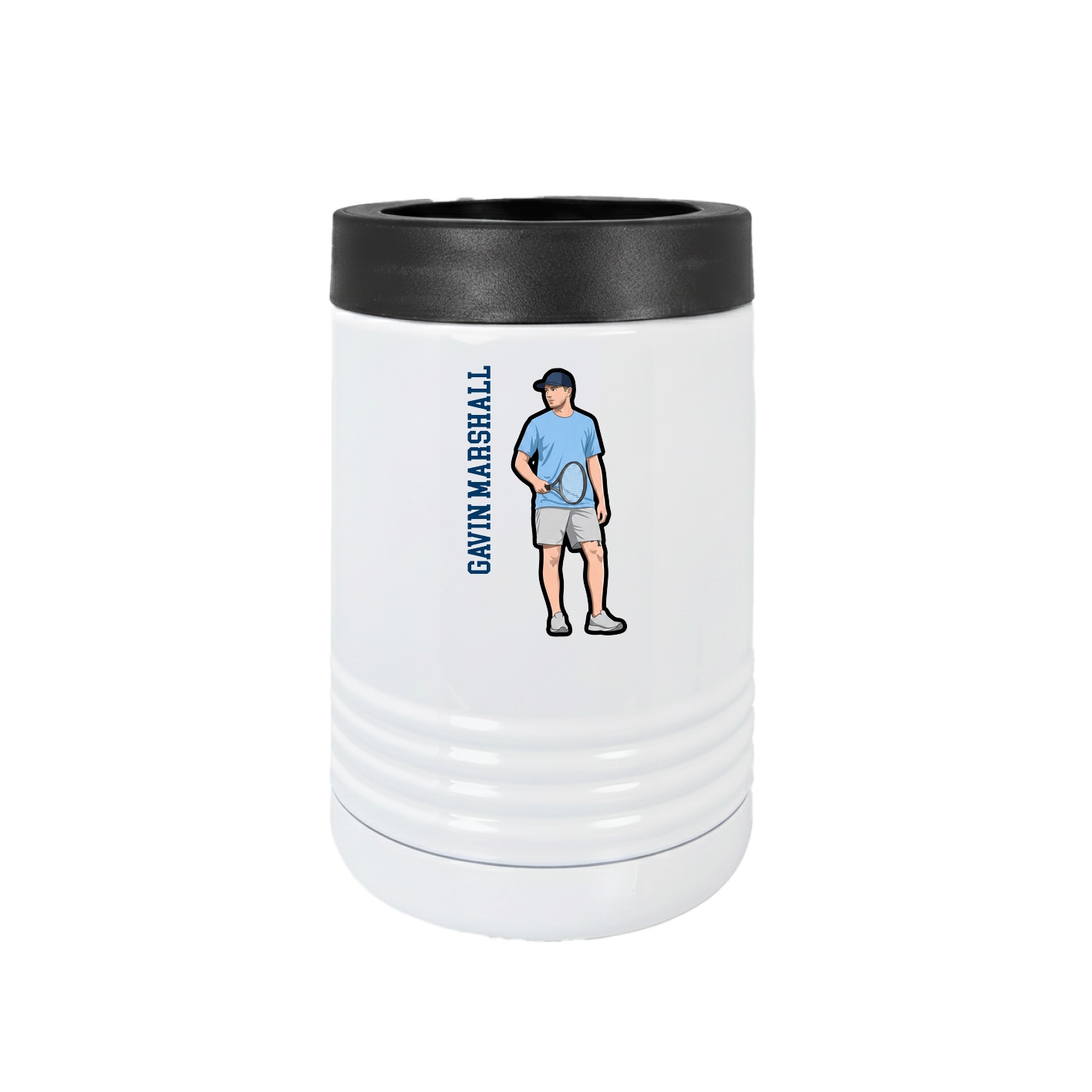 Beverage Holder — Name Vertical in White