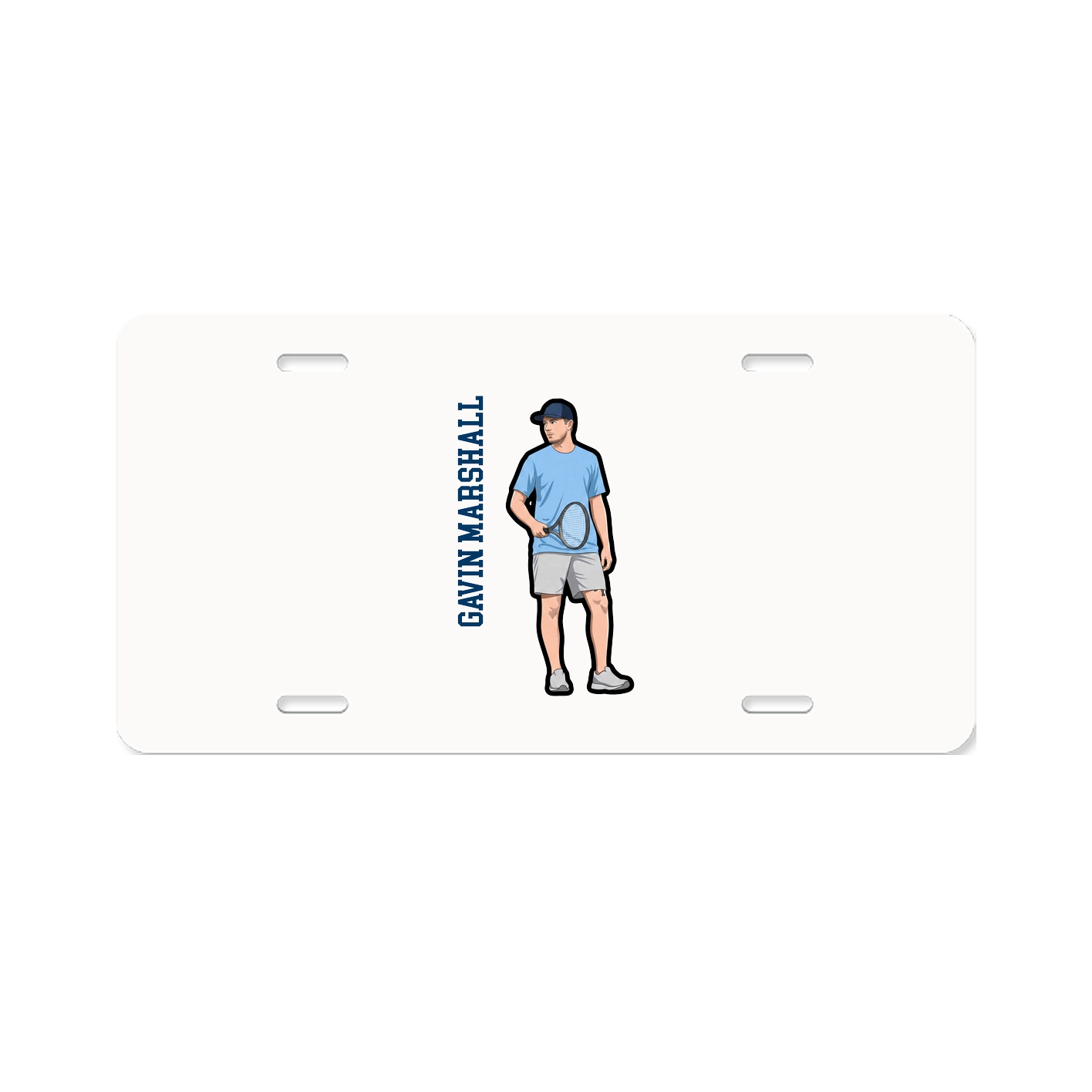 License Plate — Name Vertical in Classic