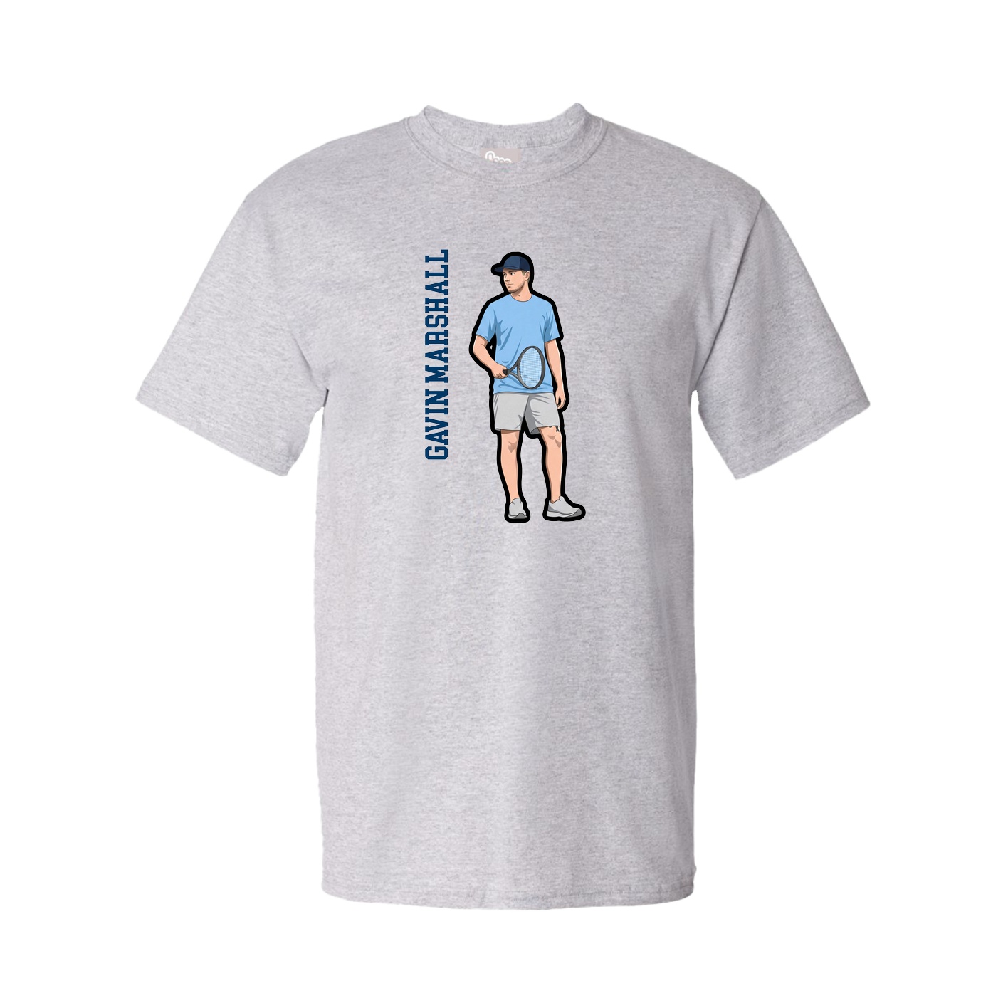 Tee — Name Vertical in Grey