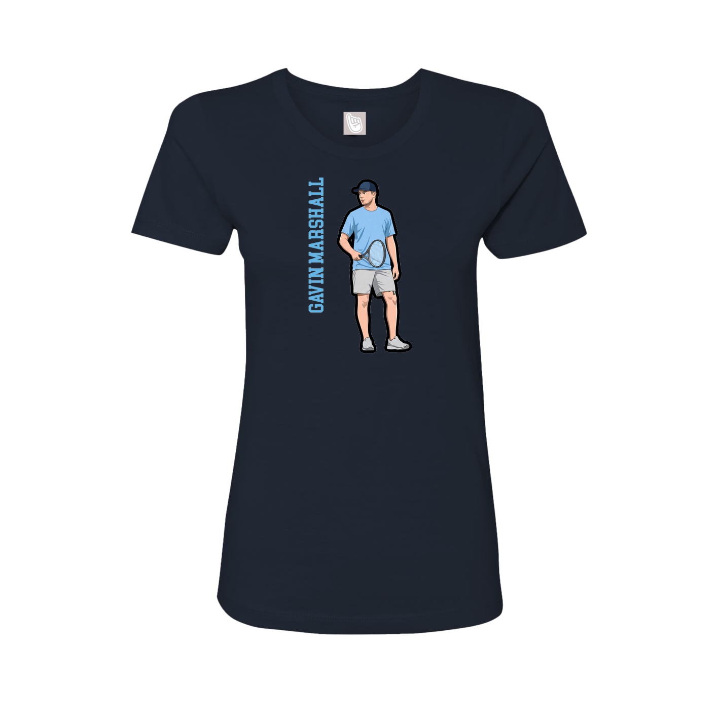 Womens Tee — Name Vertical in Navy