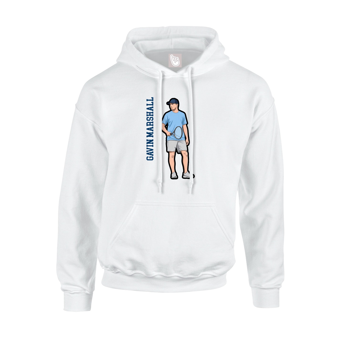 Hoodie — Name Vertical in White
