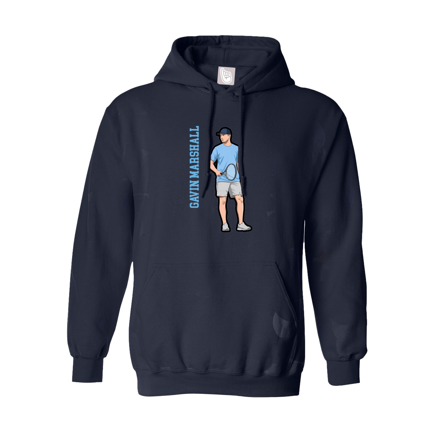 Youth Hoodie — Name Vertical in Navy