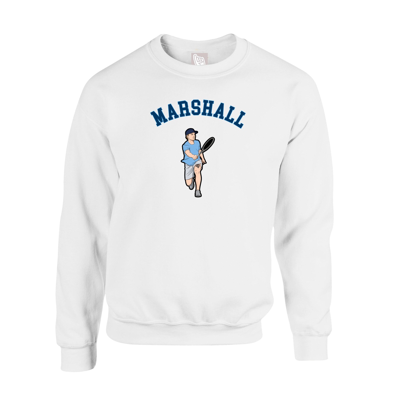 Fleece Crew — Shirsey Arch in White