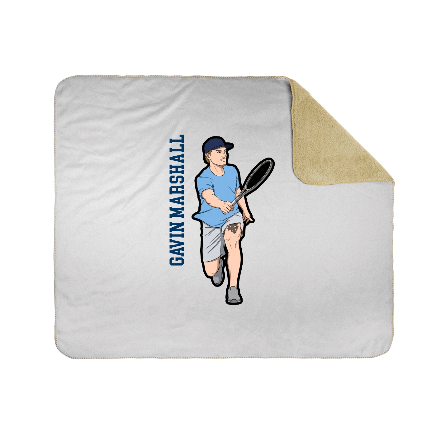Throw Blanket — Name Vertical in White