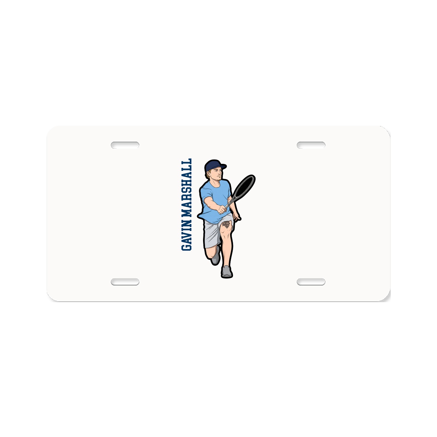 License Plate — Name Vertical in Classic