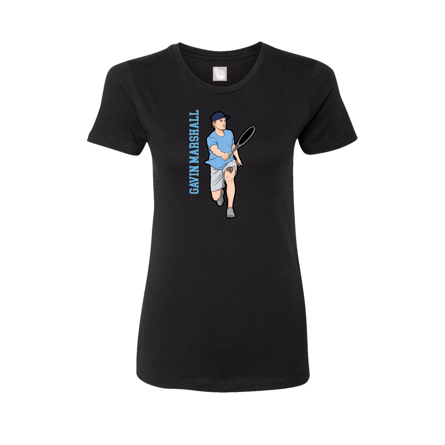 Womens Tee — Name Vertical in Black