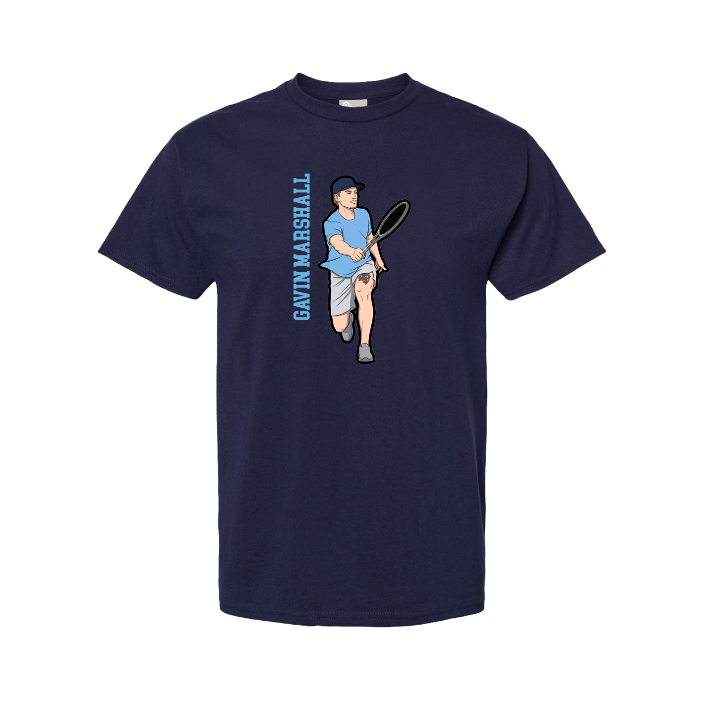 Youth Tee — Name Vertical in Navy