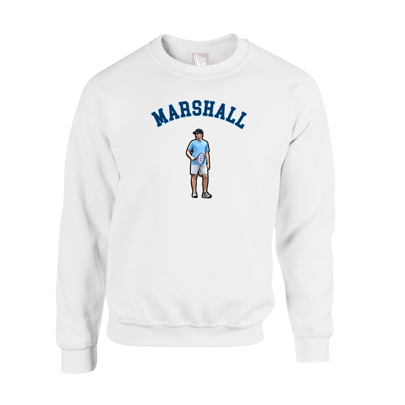 Fleece Crew — Shirsey Arch in White