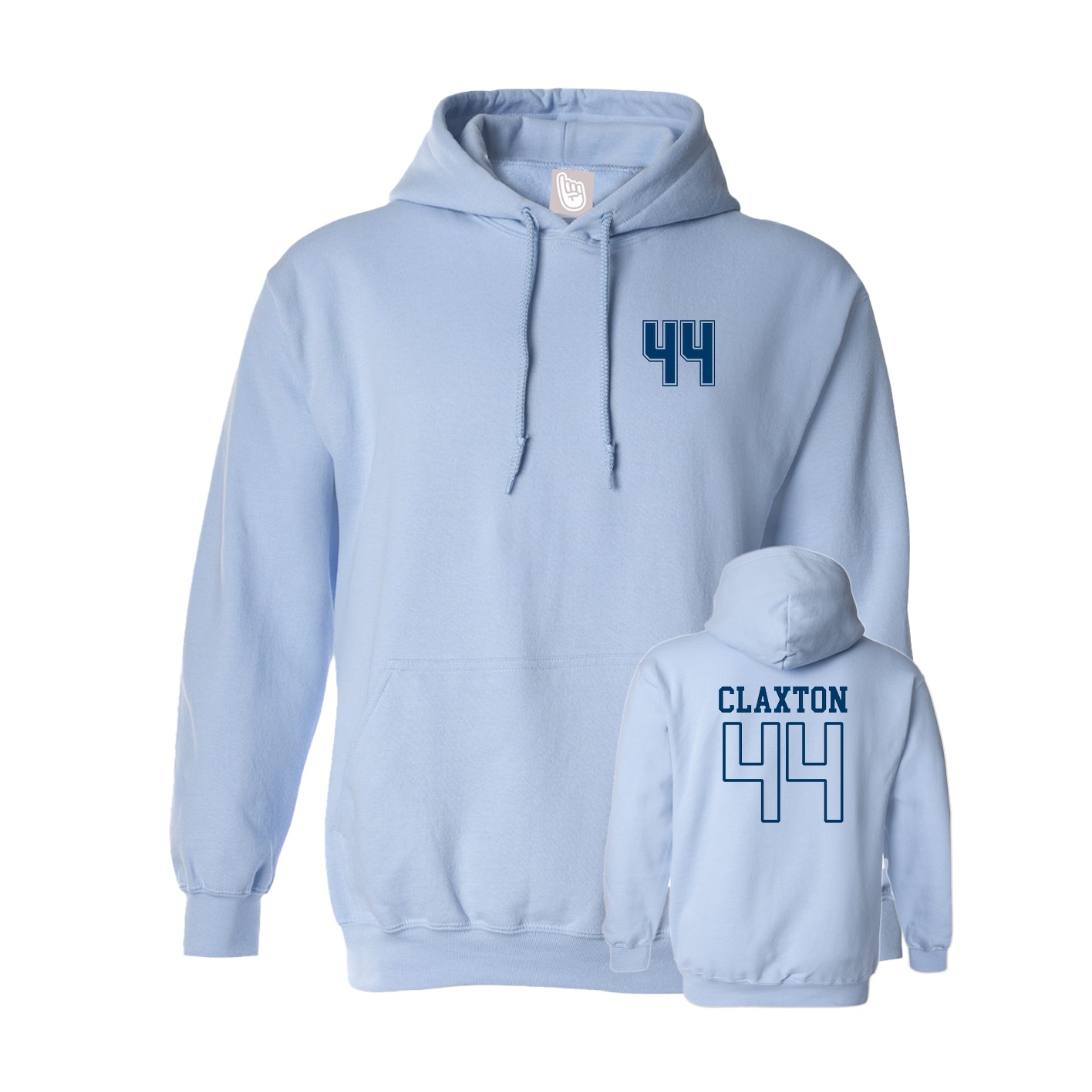 Hoodie — Chest Back in Light Blue