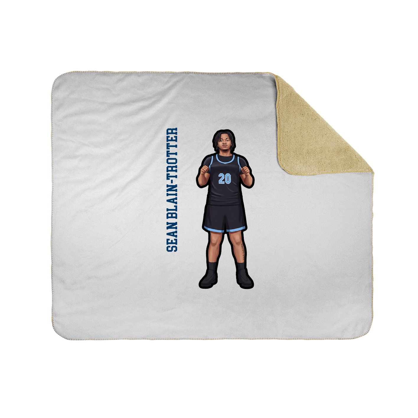 Throw Blanket — Name Vertical in White