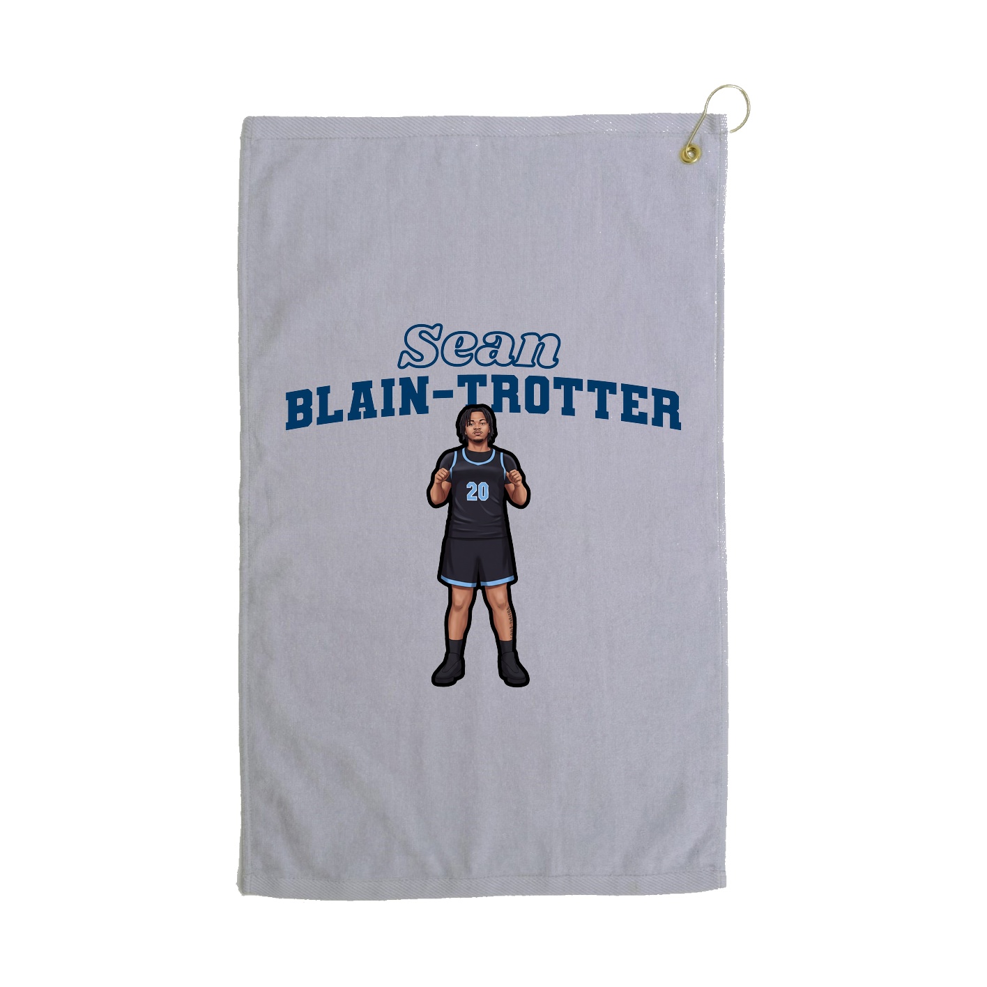 Golf Towel — Name Arch in Grey