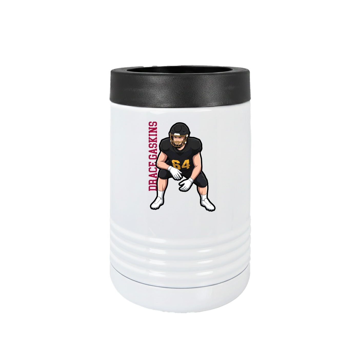 Beverage Holder — Name Vertical in White