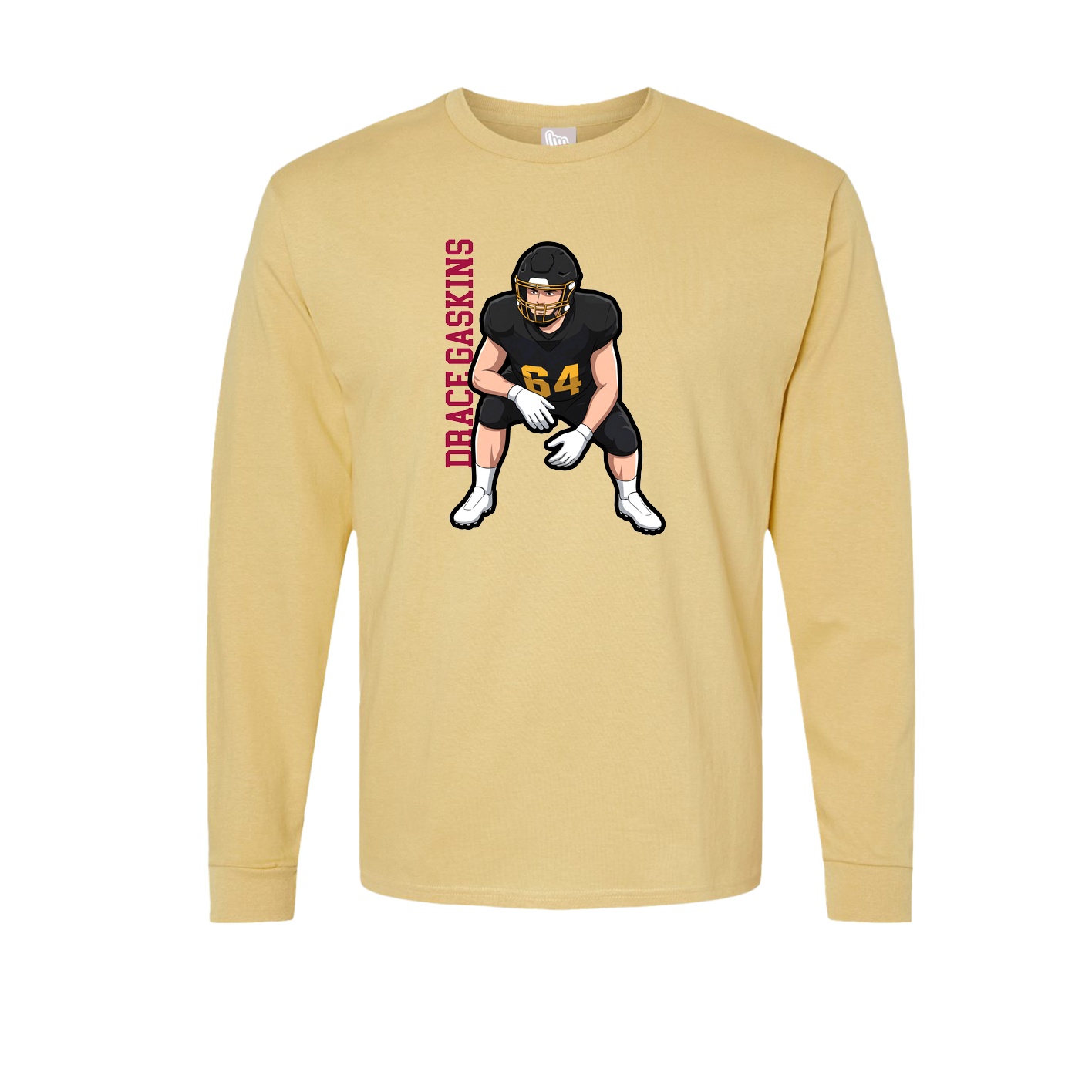 Long Sleeve Tee — Name Vertical in Vegas Gold