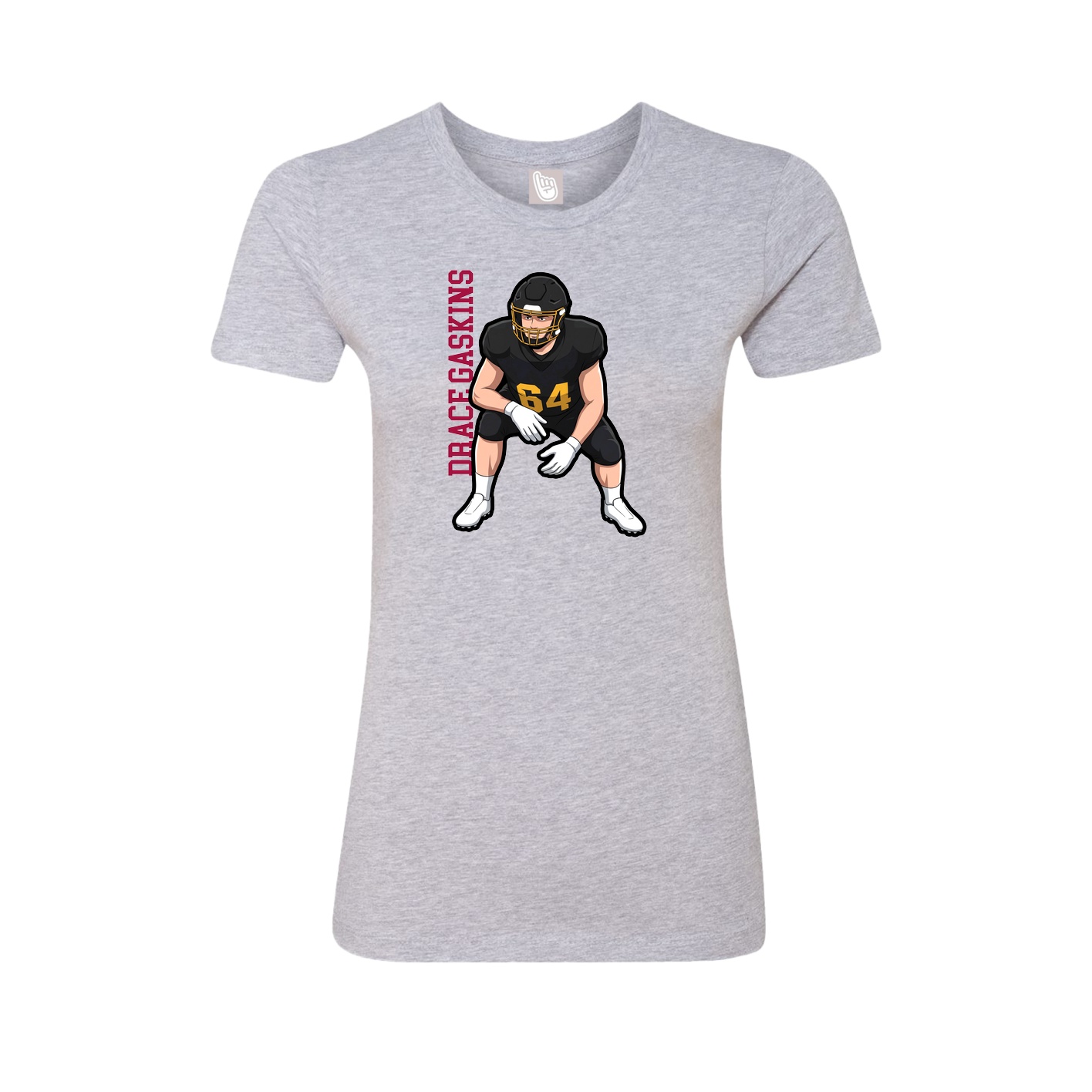 Womens Tee — Name Vertical in Grey