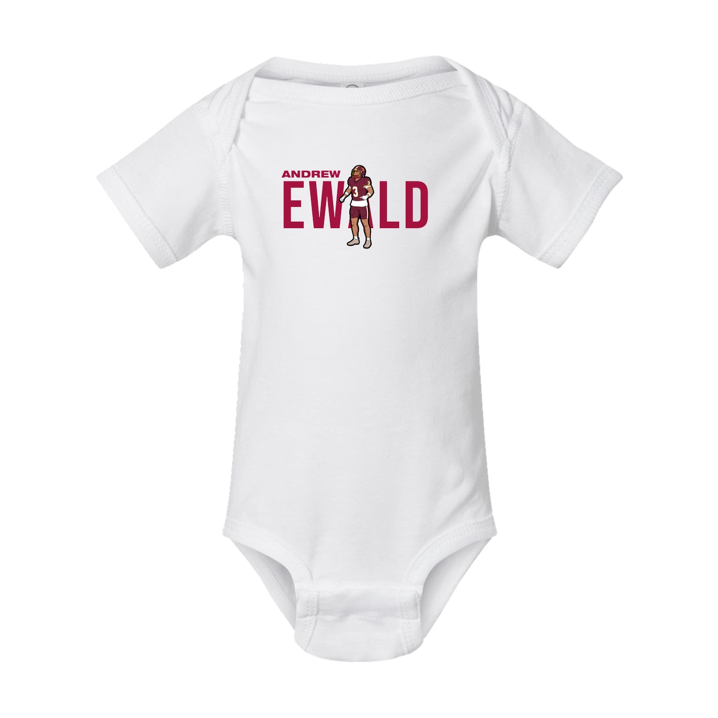 Baby Onesie — Player Name in White