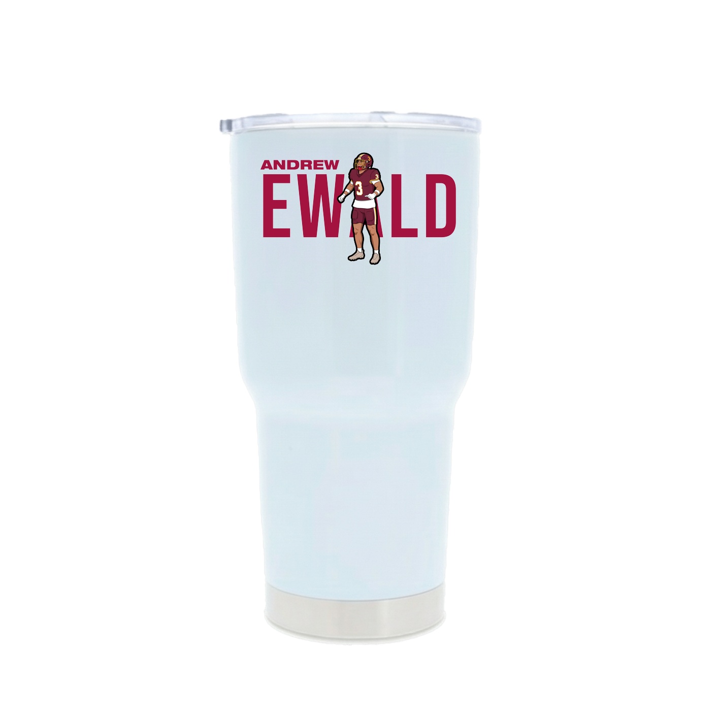 30oz Stainless Steel Tumbler — Player Name in White
