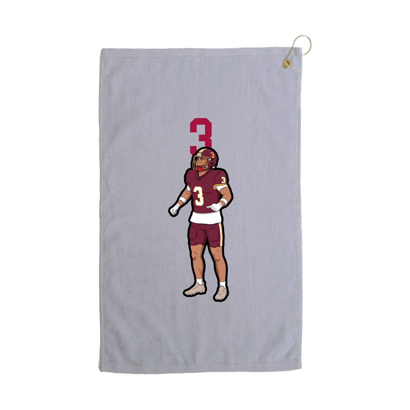 Golf Towel — Number Top in Grey