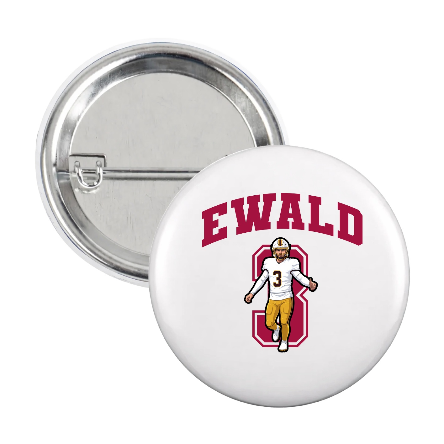 Game Day Button — Number in White