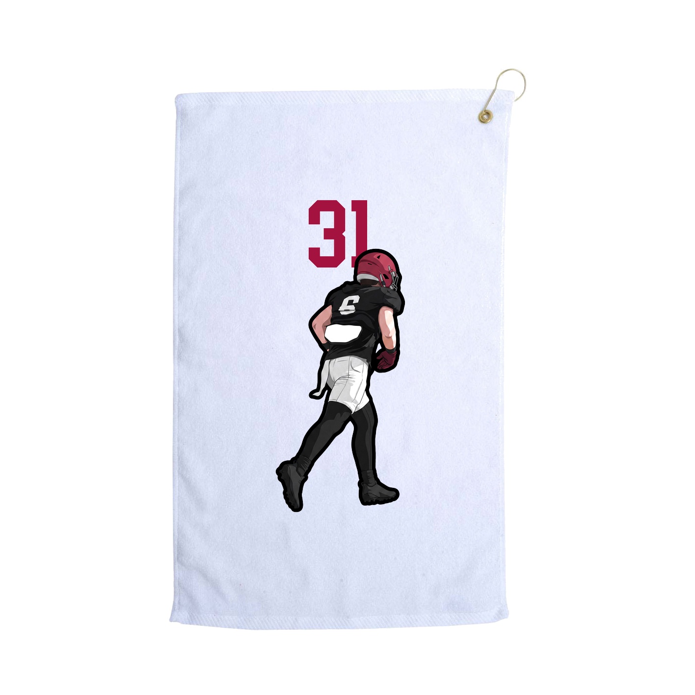Golf Towel — Number Top in White