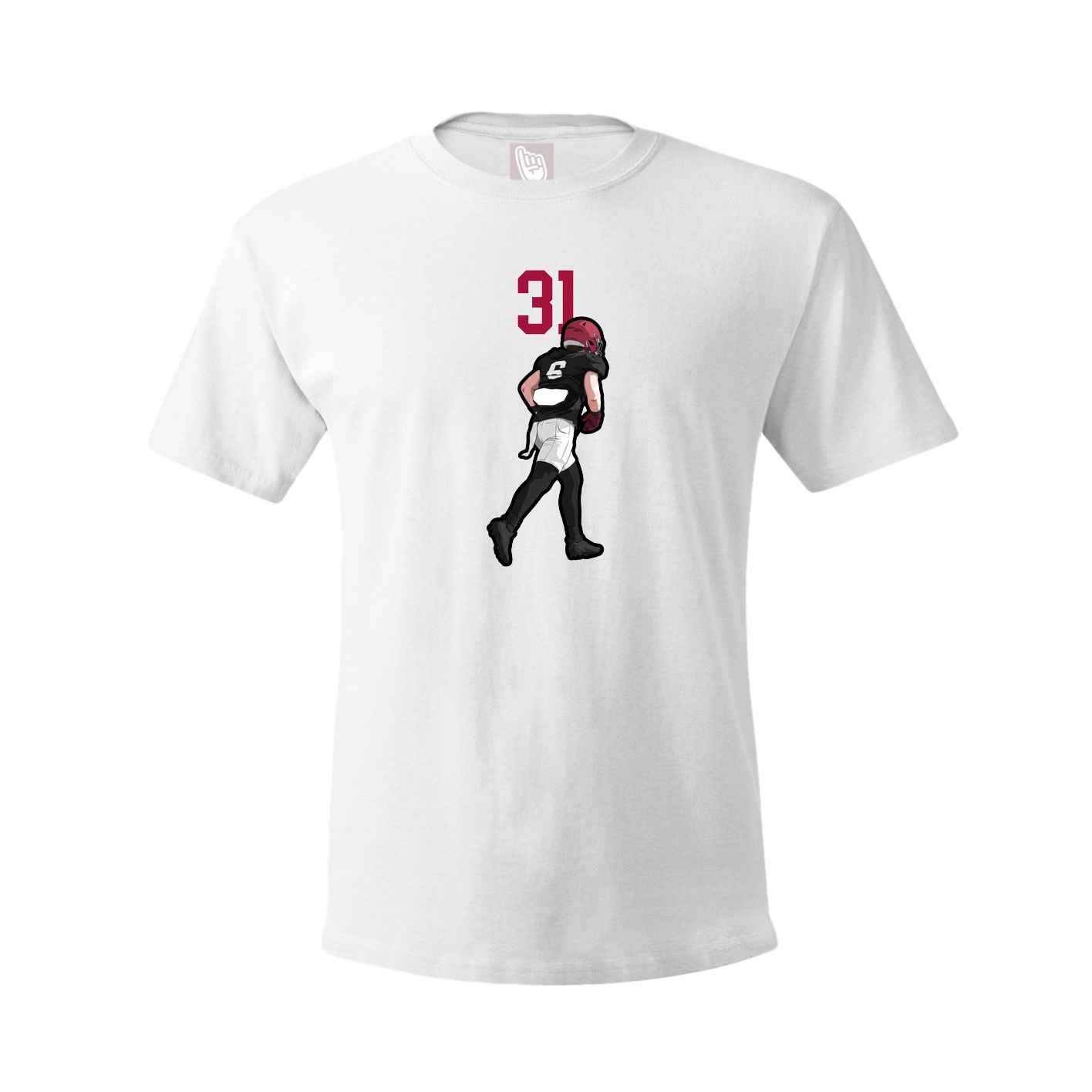 Youth Tee — Number Top in White