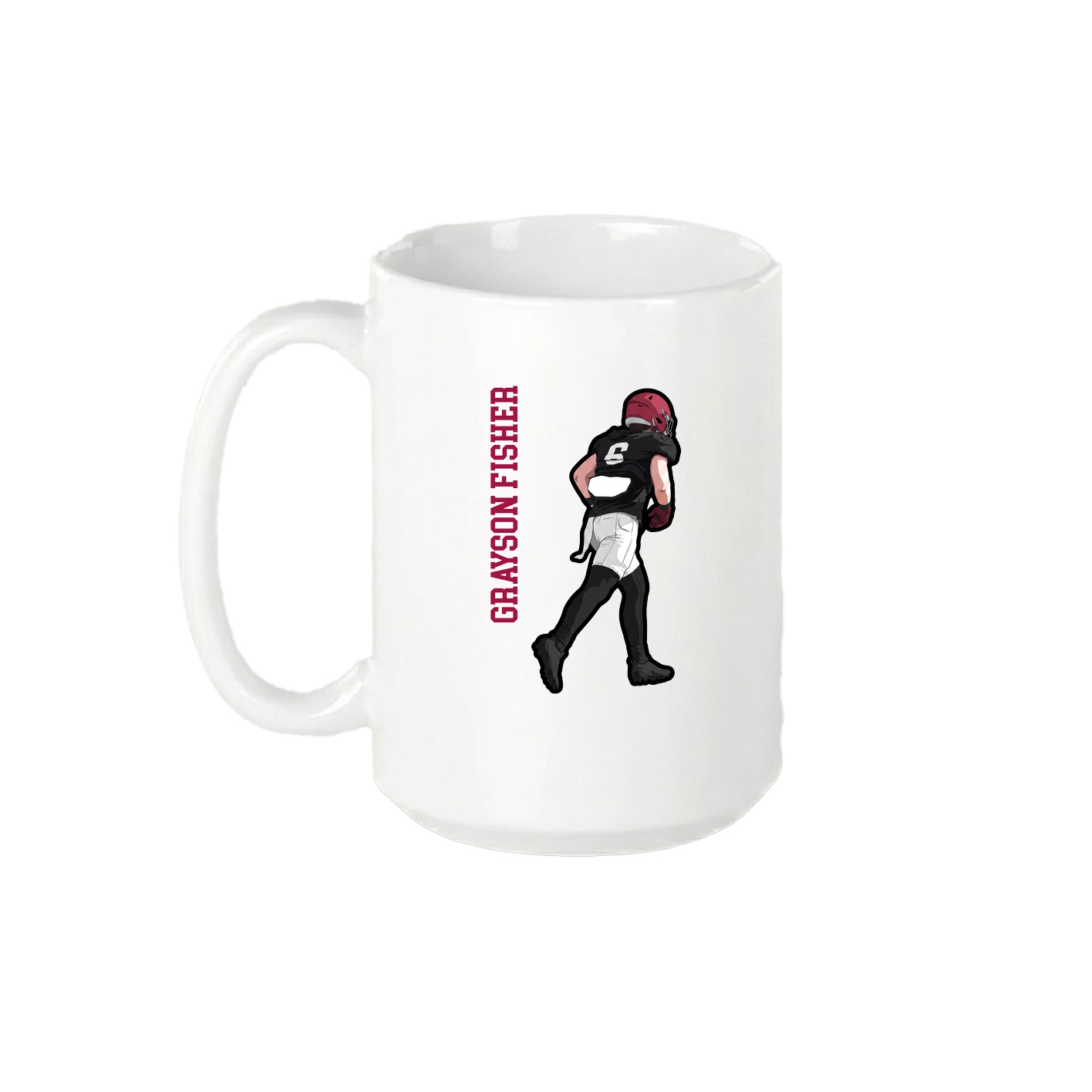 15oz Coffee Mug — Name Vertical in White