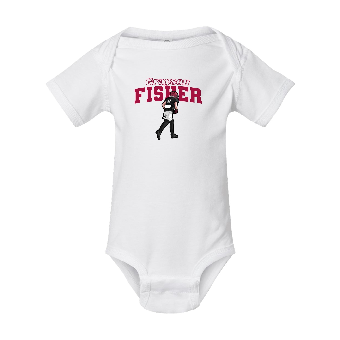 Baby Onesie — Name Arch in White