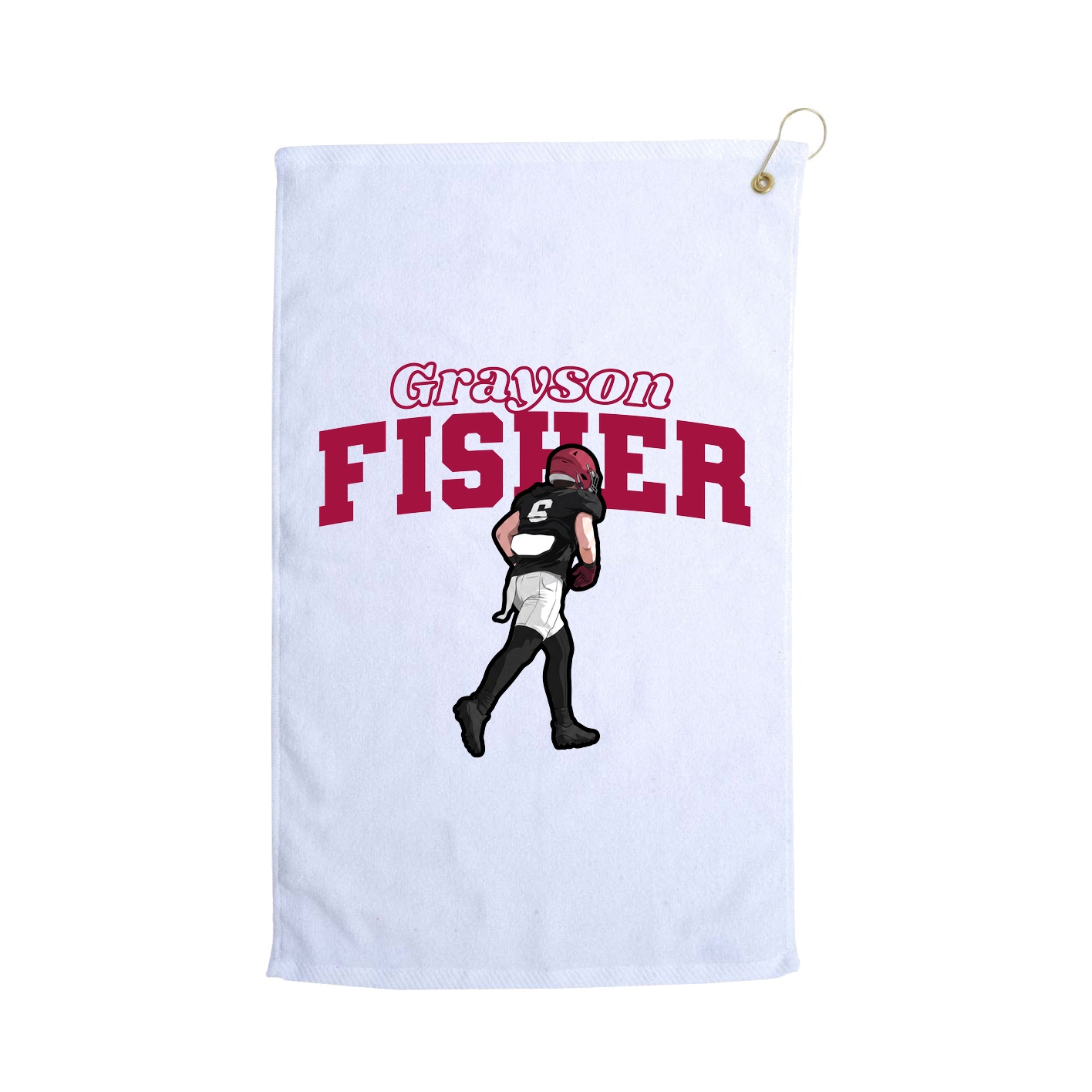 Golf Towel — Name Arch in White