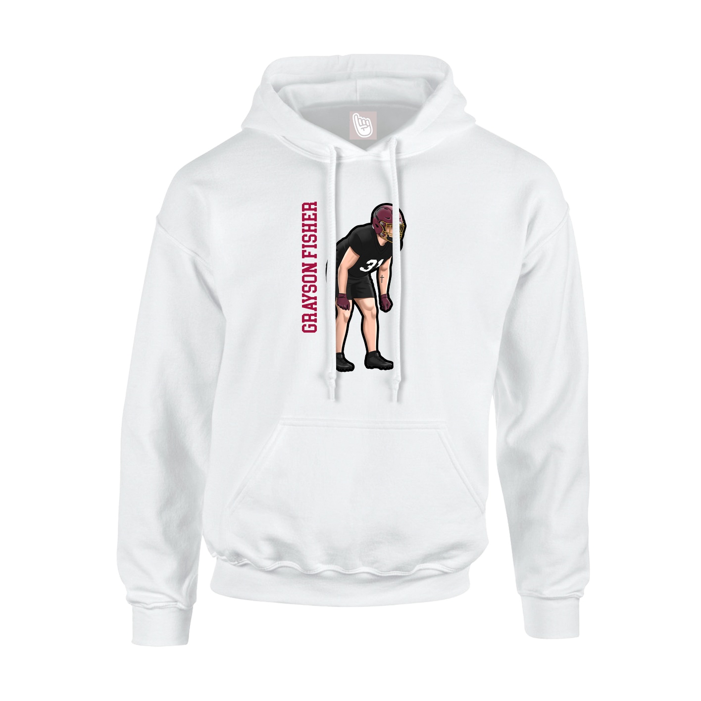 Hoodie — Name Vertical in White