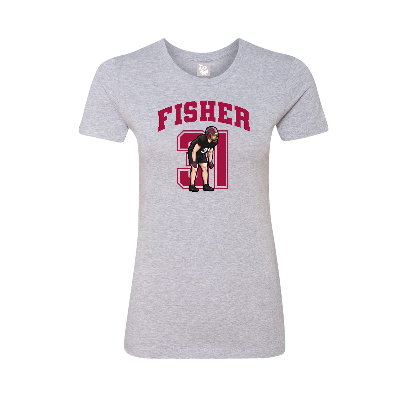 Fitted Women's Tee — Number in Grey