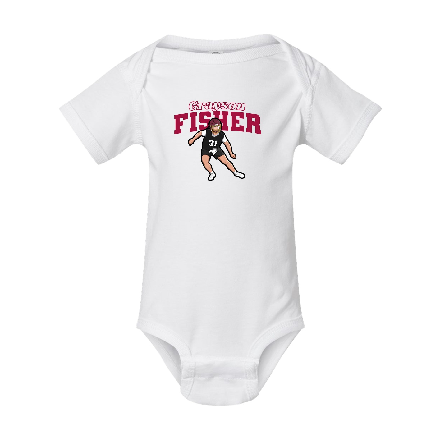 Baby Onesie — Name Arch in White